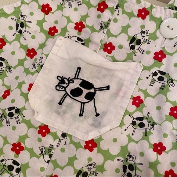 Coco bonbons Cow Moo Moo Shortalls - Picture 4 of 7
